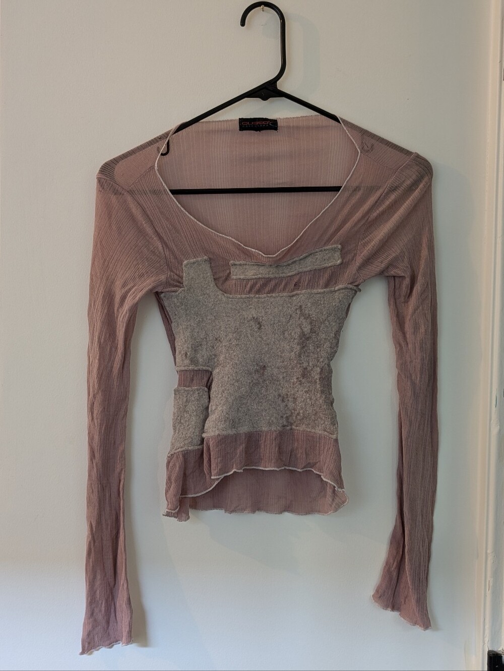 Custo Barcelona Soft Dusty Pink Layered Long-Sleeve Top